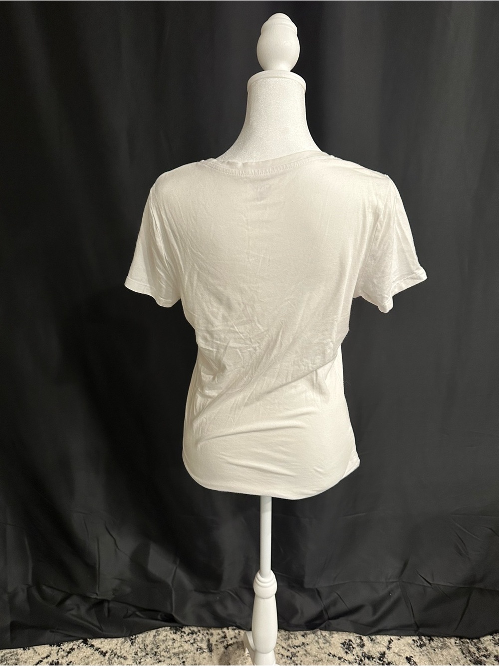 GNW White Scoop Neck Short Sleeve Tee - Picture 3 of 6